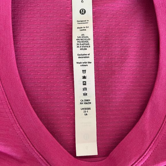 NEW with tags Lululemon Swiftly Tech Short Sleeve Shirt 2.0 *Race Length Pink 6 - Picture 15 of 15